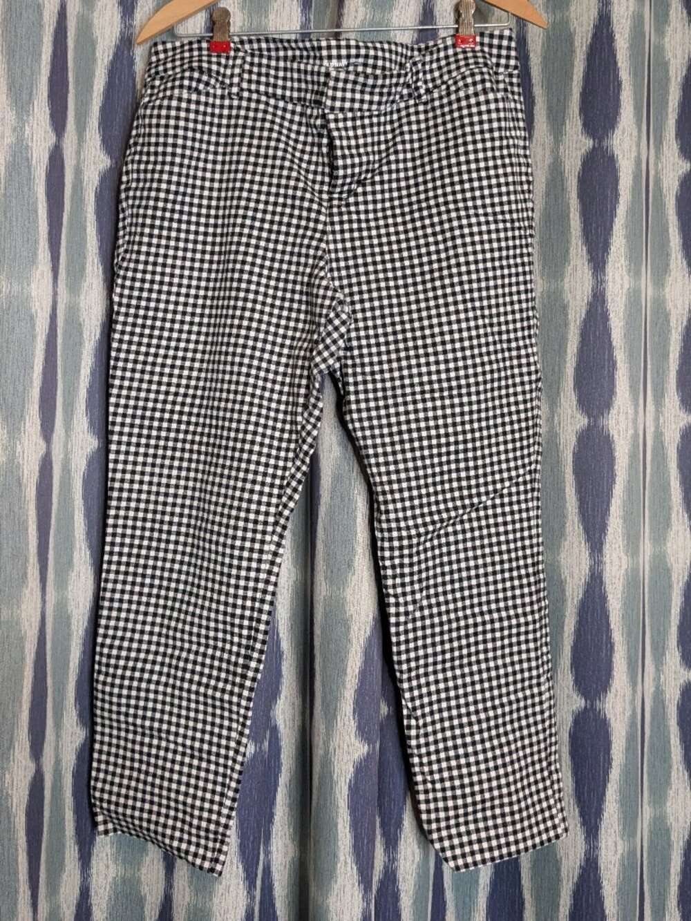 Old Navy Pixie Ankle Pants Black White Gingham Check Size 14